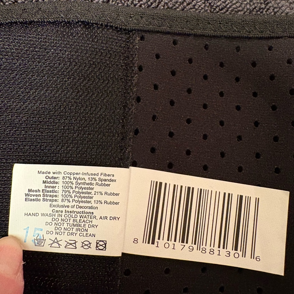Copper Fit Black Compression Back Support NWOT Size Small/Medium - Picture 15 of 15
